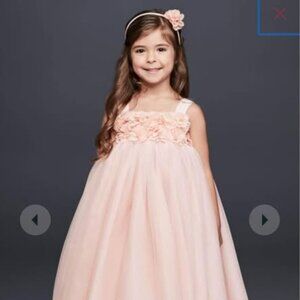 David's Bridal Size 3 Tulle Soft Pink Flower Girl Dress